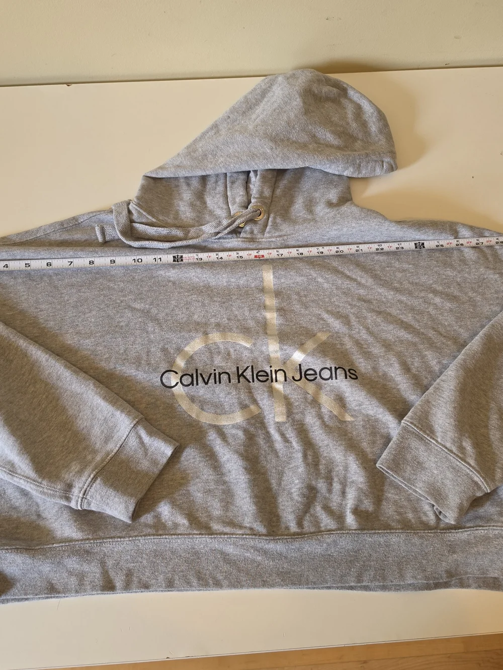 Calvin Klein Jeans Heather Gray Logo Hoodie Sweatshirt
